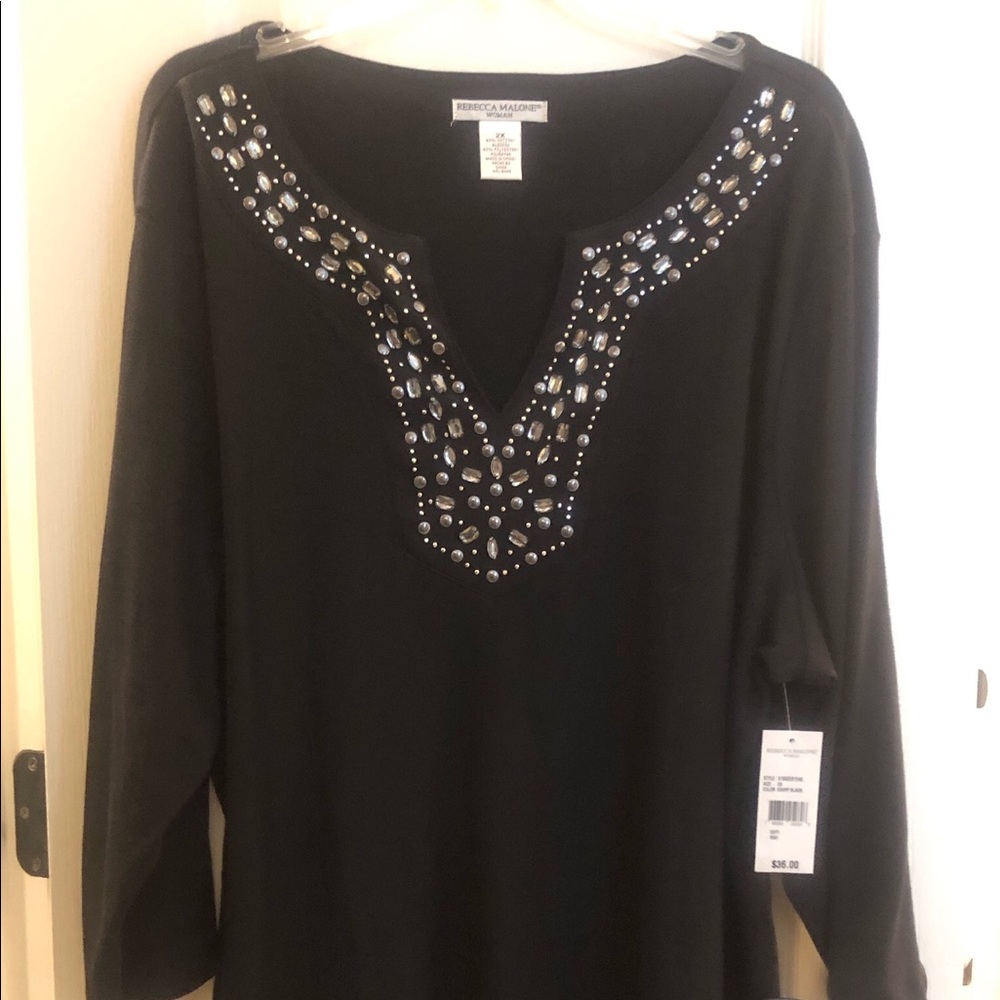 Rebecca Malone top w/rhinestones. Size 2X